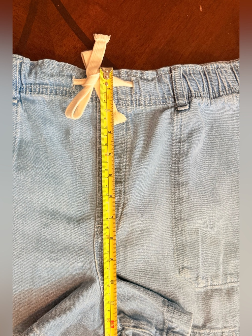 GAP Light Blue Drawstring Denim Shorts - Picture 5 of 14